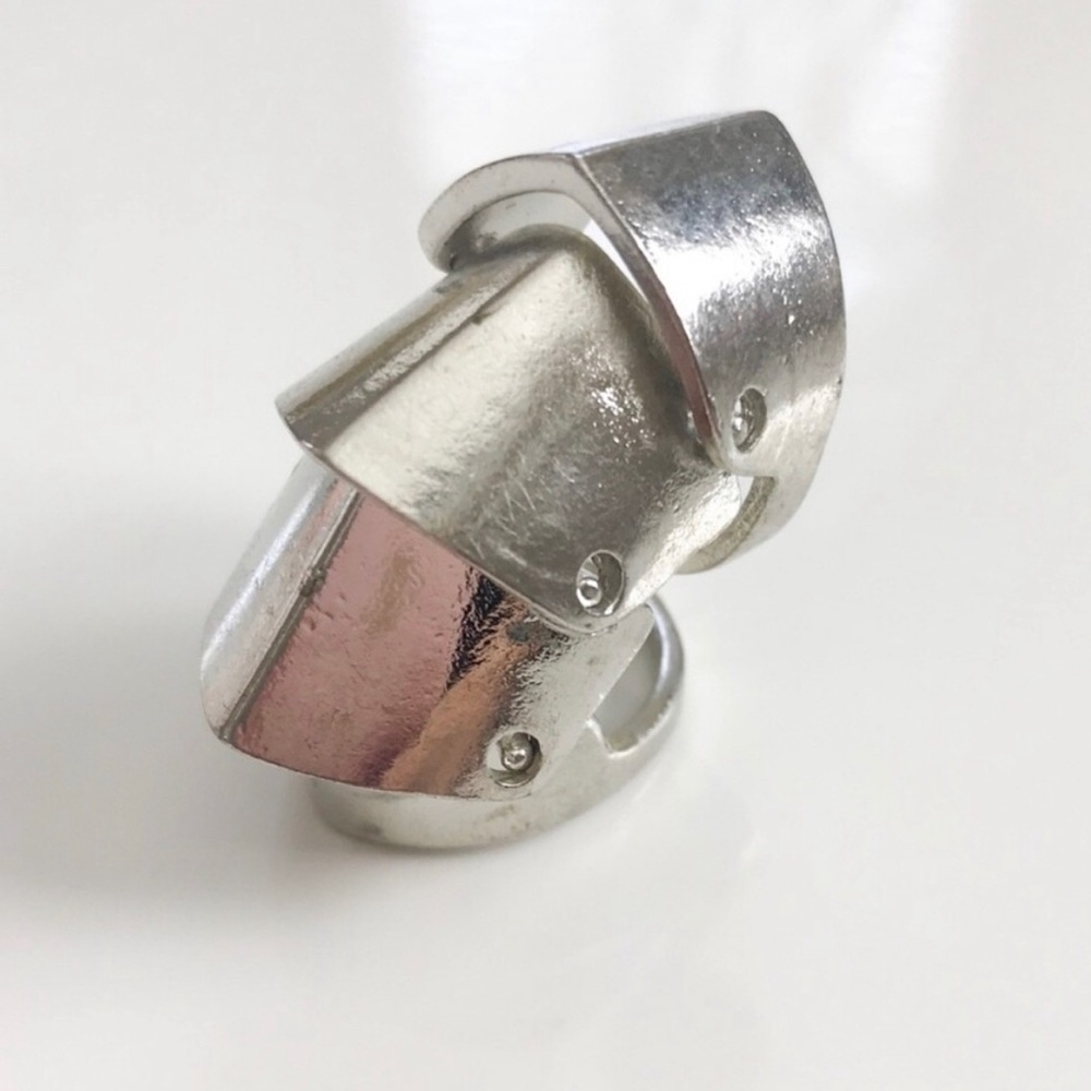 NIB Chunky Silver Modern Statement Ring